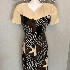 Awesome 90s Linen Neiman Marcus Pencil‎ Dress - Size Womens 8 (Fits like Small)